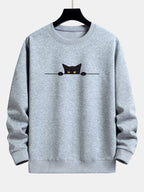 Sweat-shirt décontracté imprimé chat noir™