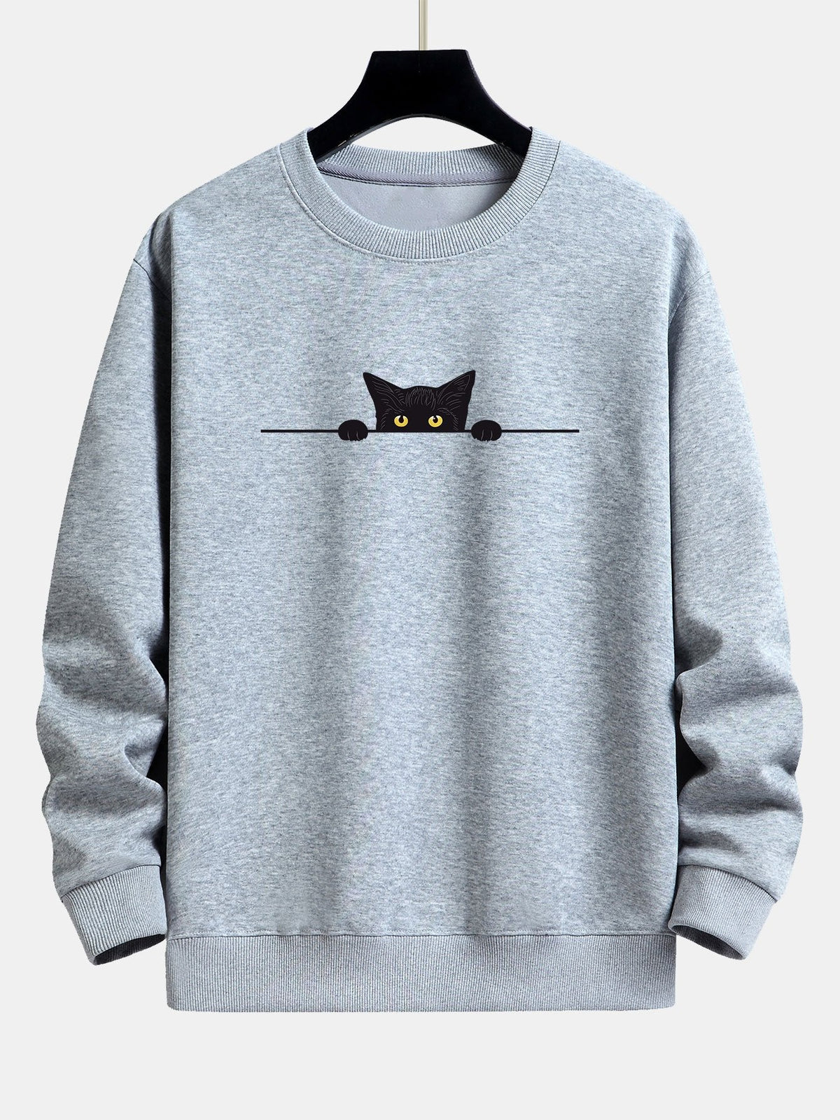 Sweat-shirt décontracté imprimé chat noir™
