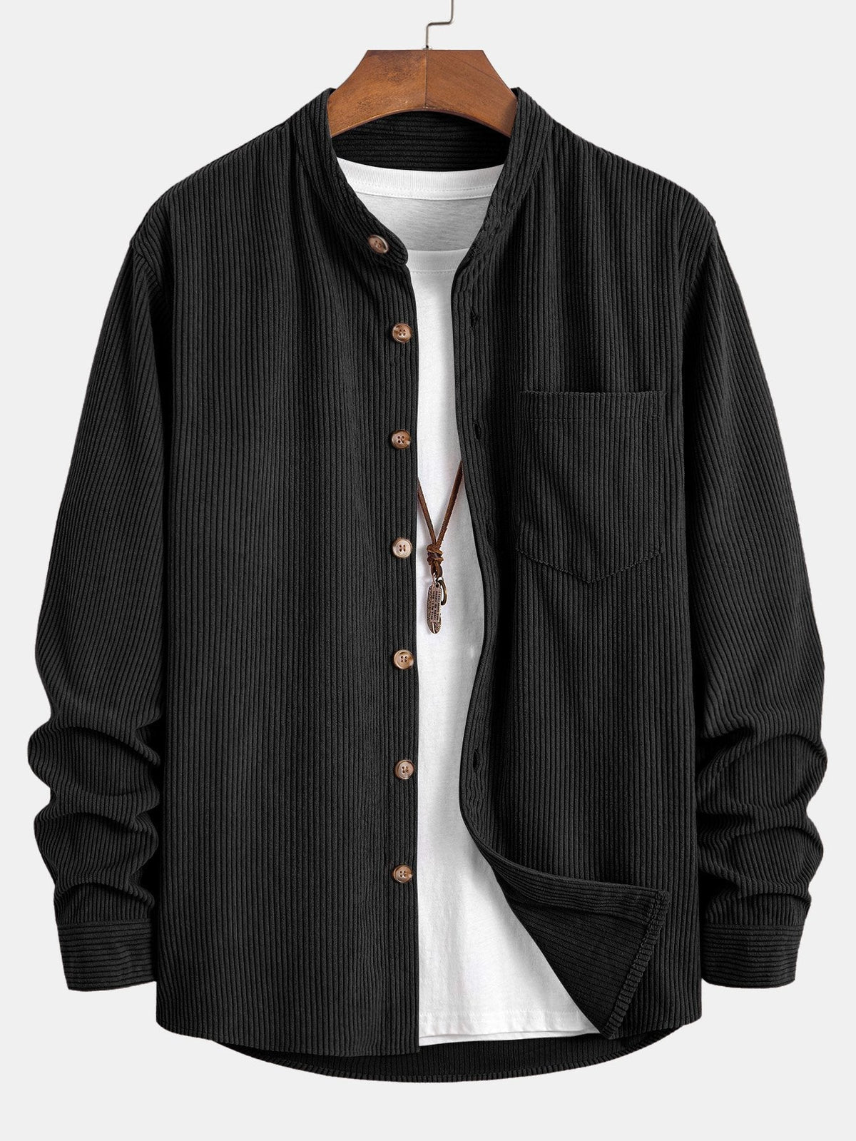Chemise en velours côtelé col montant Hugo™