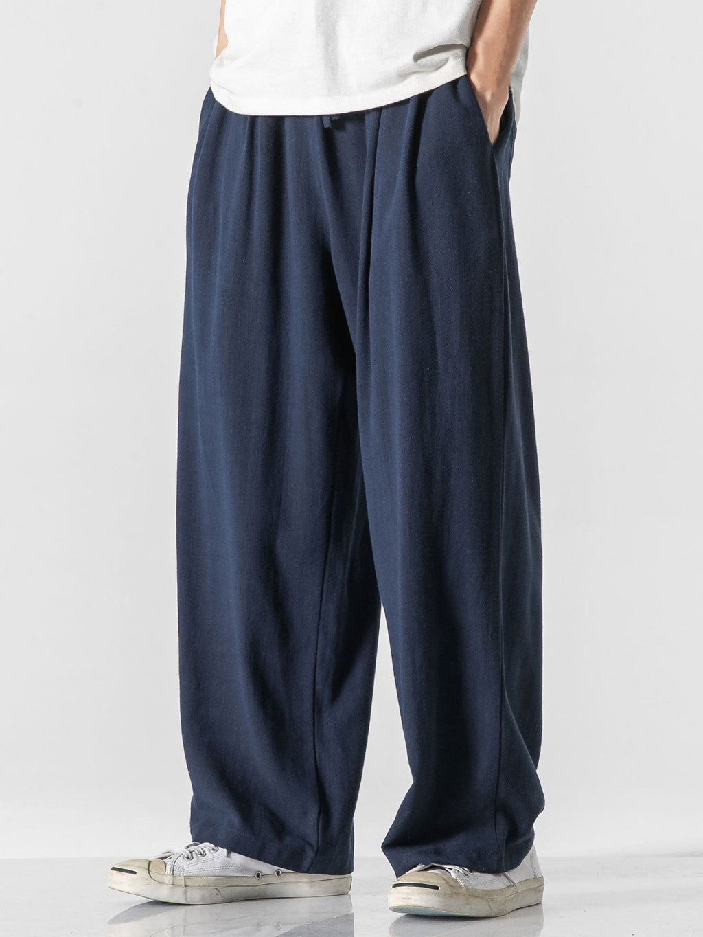 Pantalon large en mélange lin et coton Lorenzo™